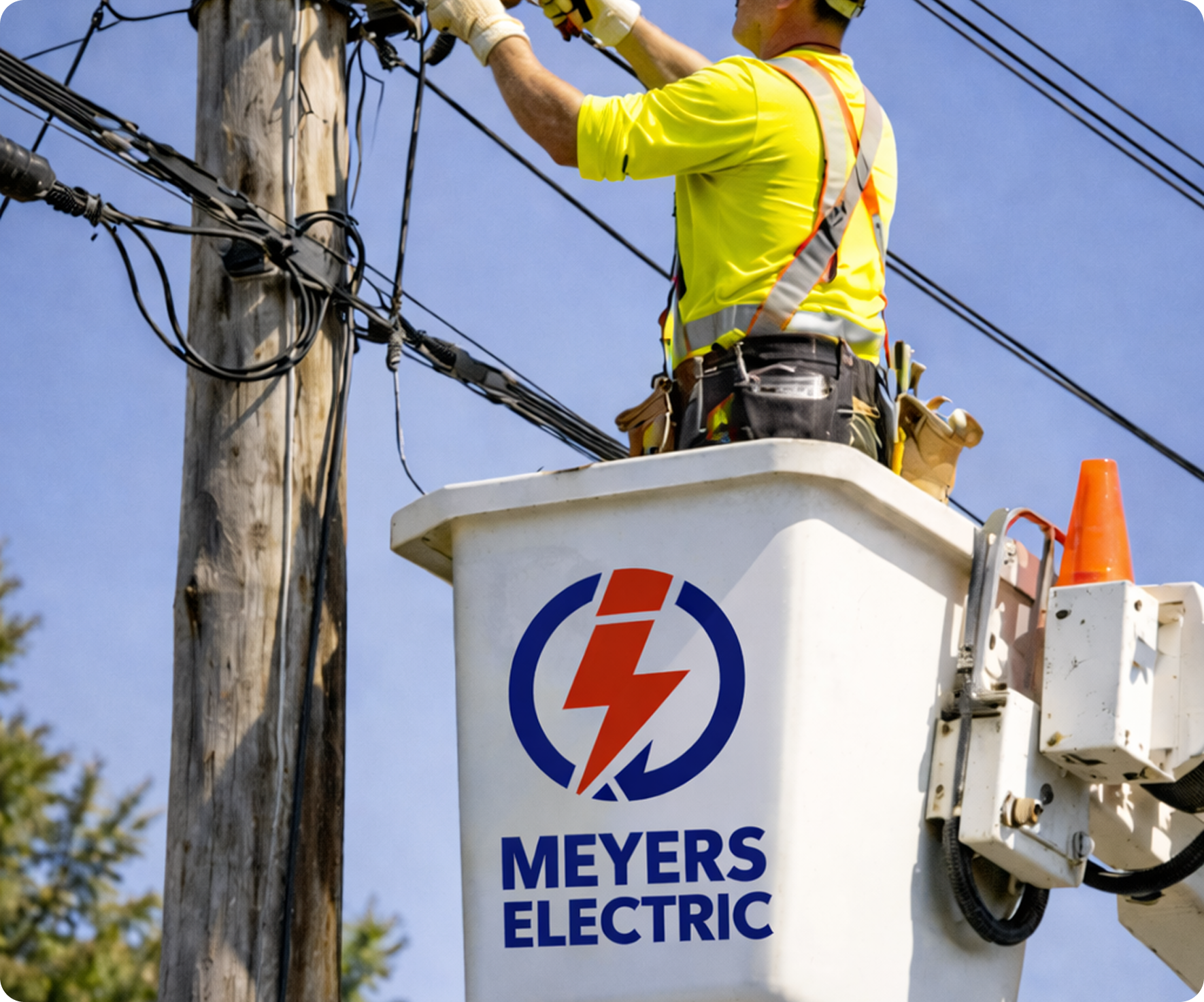 Bucket truck line maintenance
