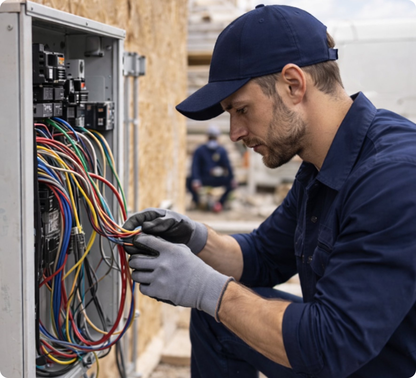 electrician wiring outdoor