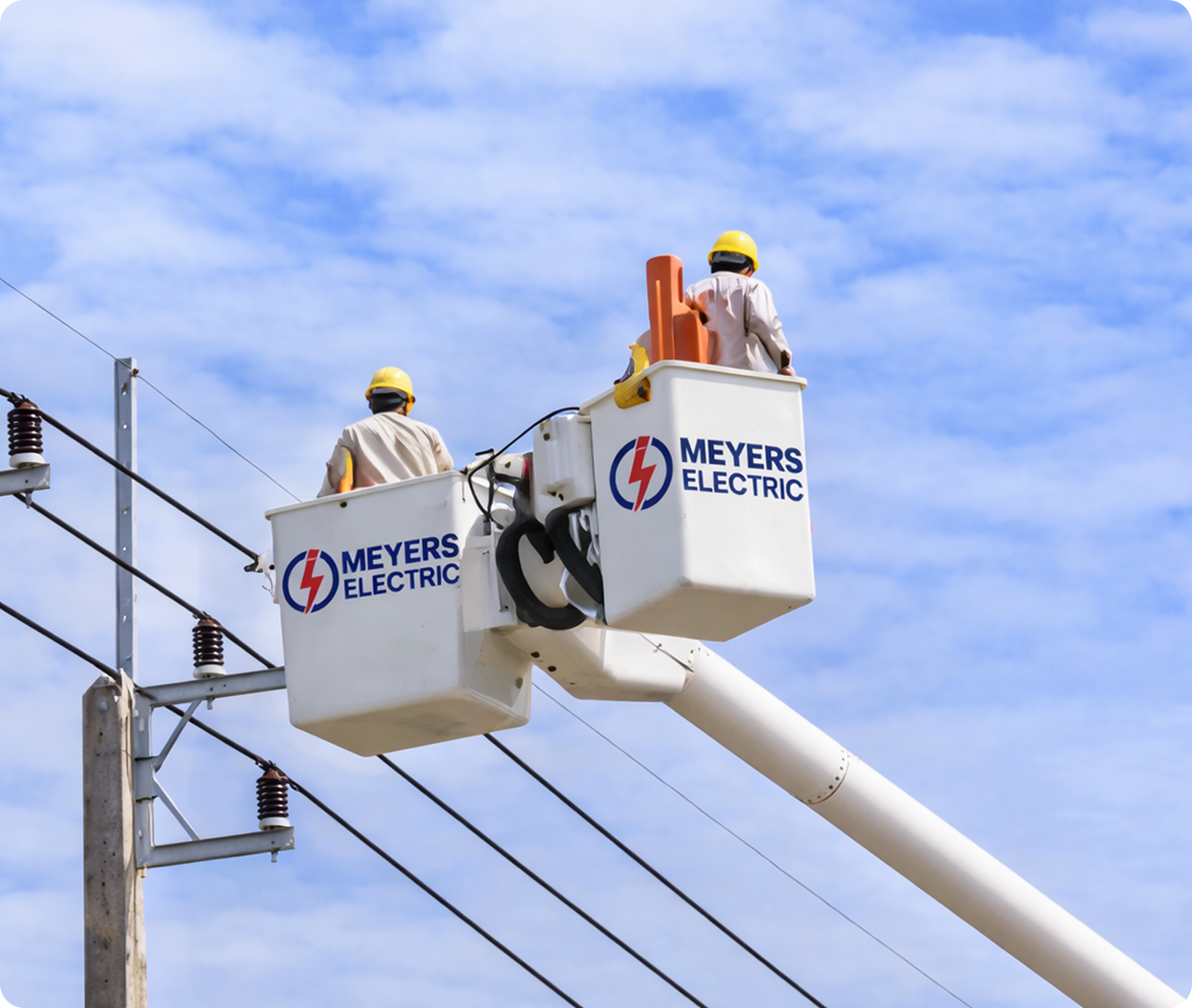 aerial power line work