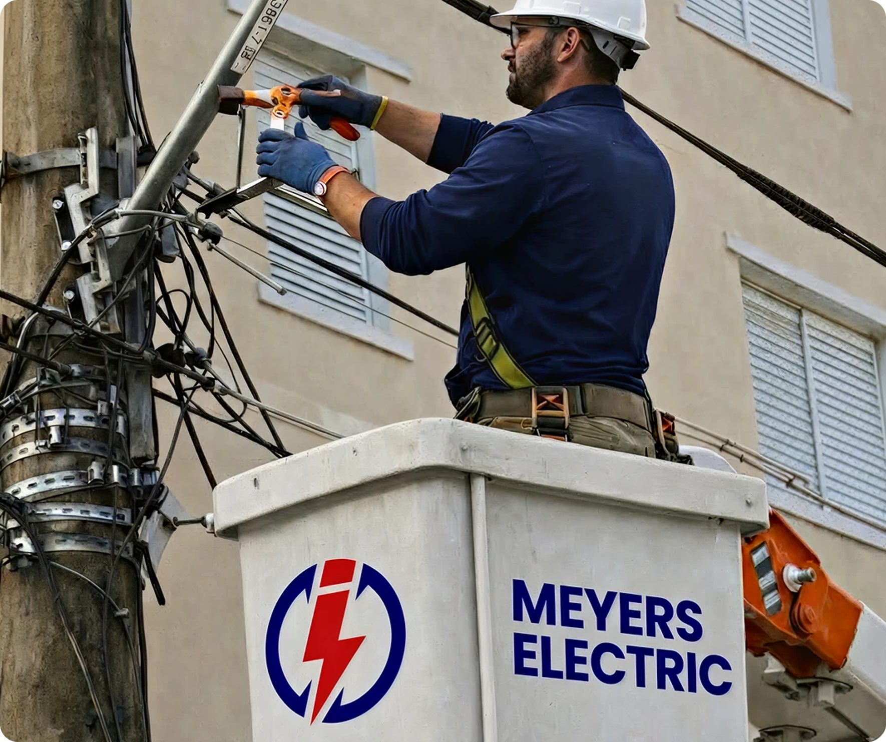 Pole bucket truck