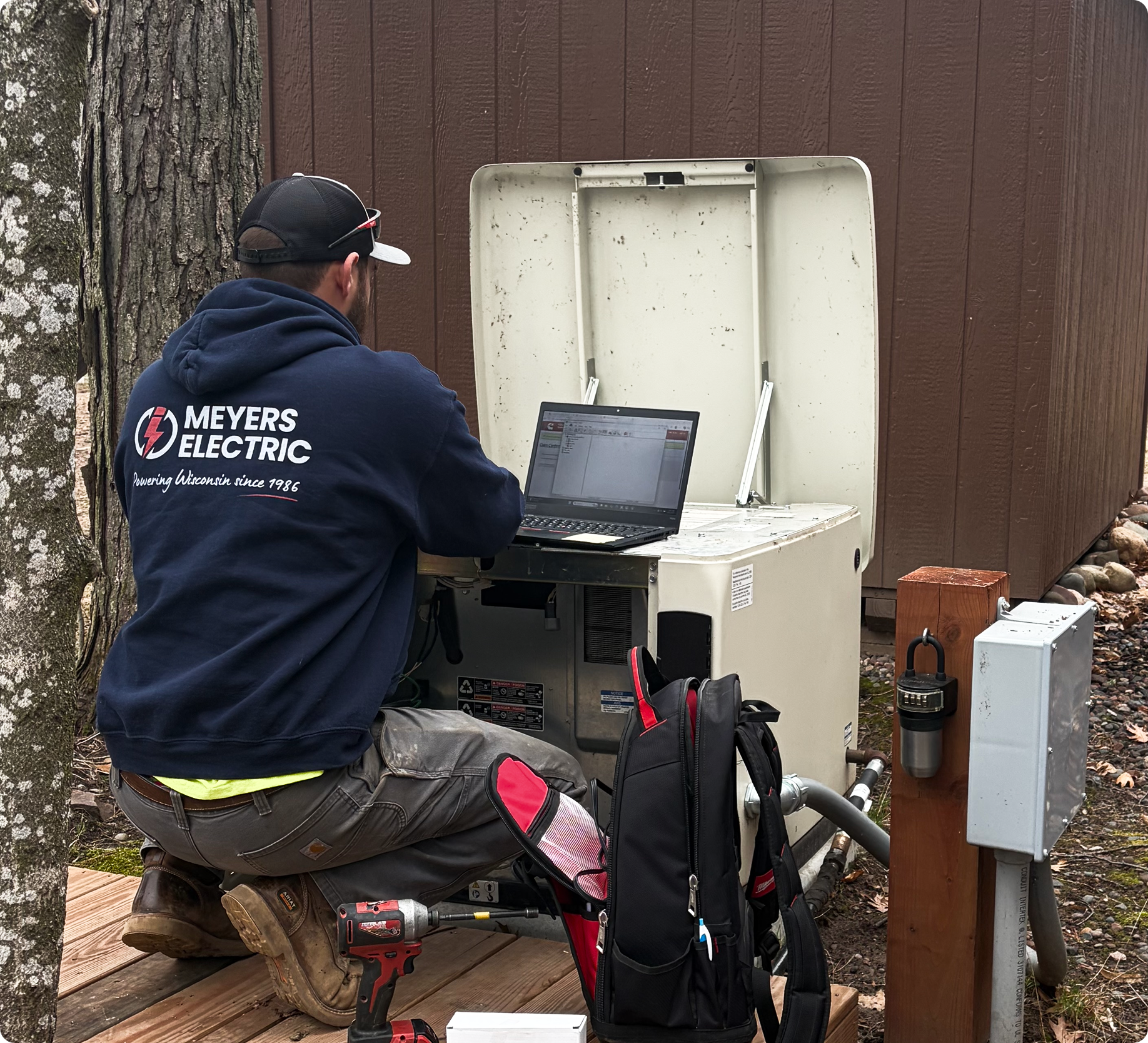 generator diagnostic with laptop