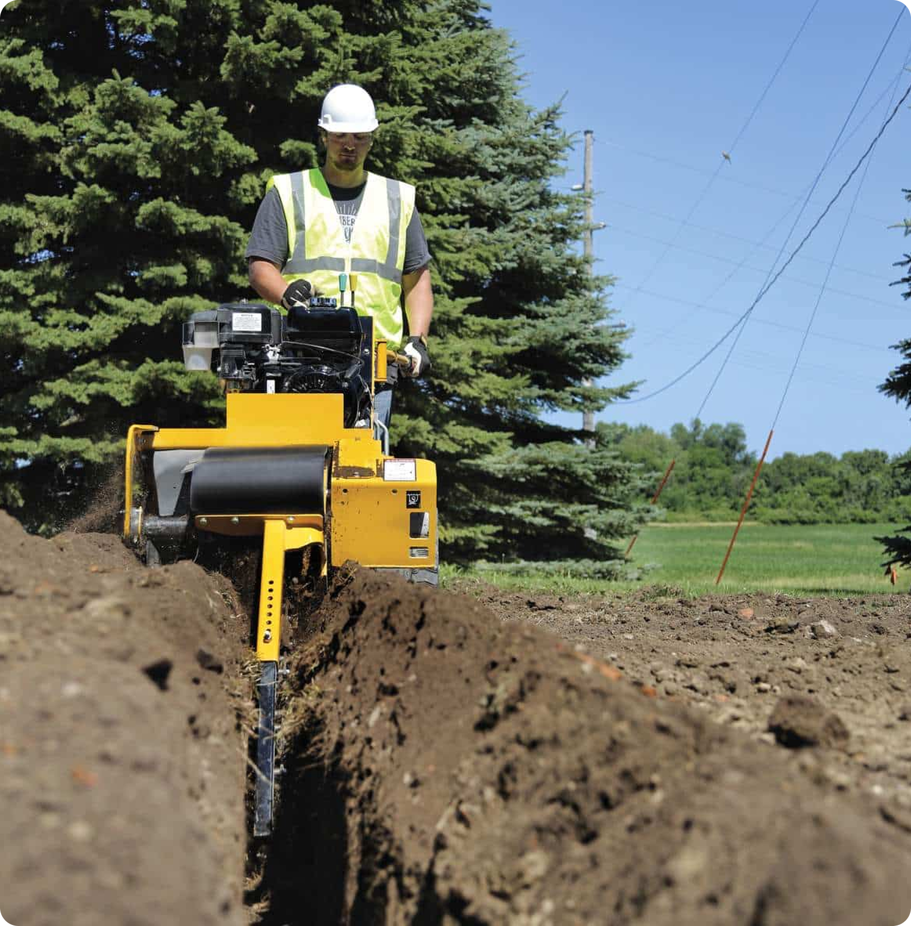 Trenching machine electrical installation