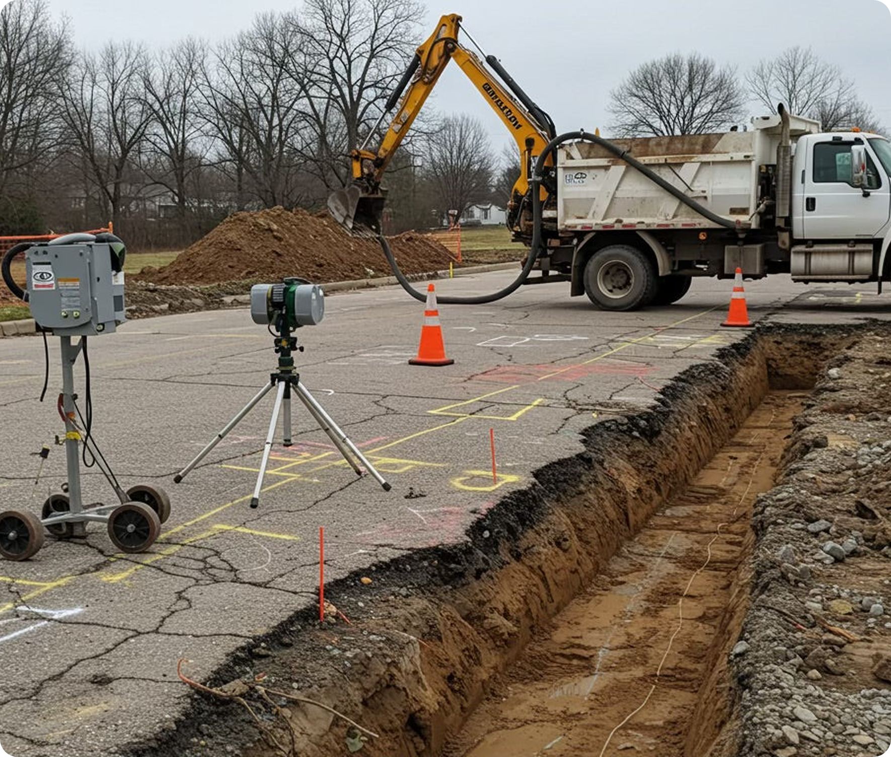 trenching commercial site
