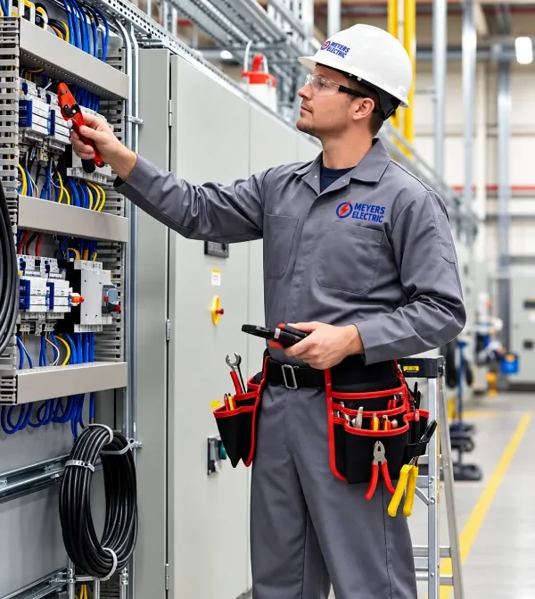 Industrial electrical services diagnostics on a plant distribution panel